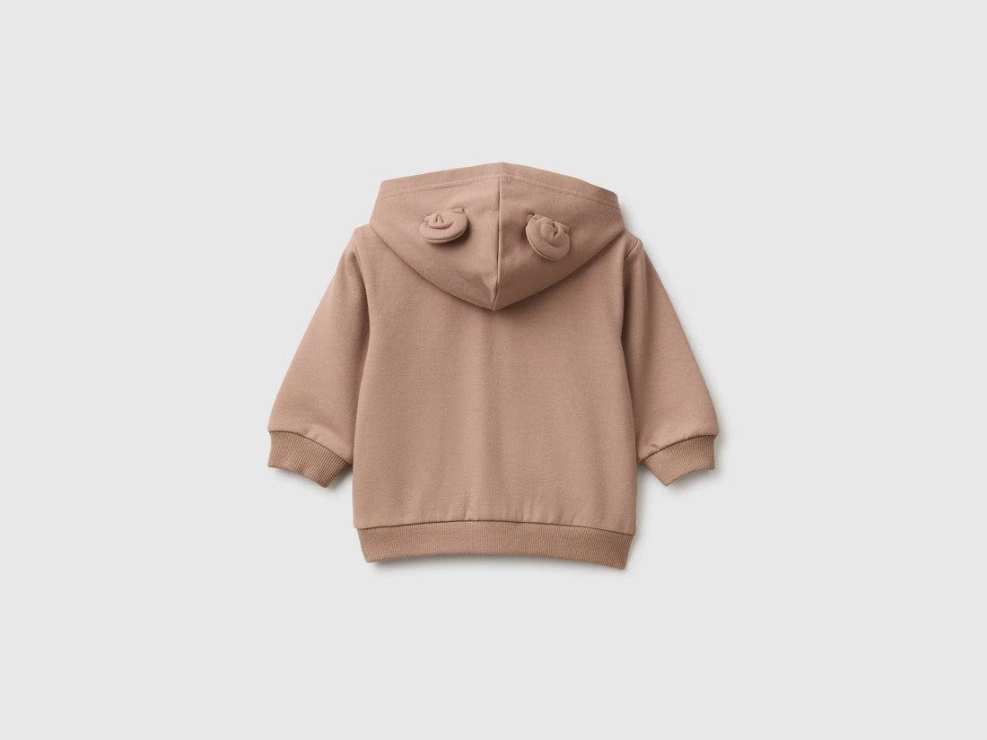 Benetton Dove Gray Unisex Zip-Up Hoodie SKU: 3YWVA501Y_199 Image 02