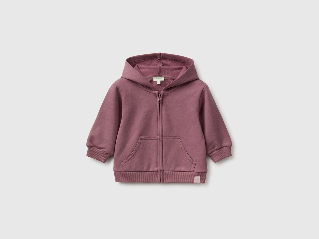Benetton Mauve Girl Zip-Up Hoodie SKU: 3YWVA501Y_25N Image 01