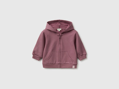 Benetton Mauve Girl Zip-Up Hoodie SKU: 3YWVA501Y_25N Image 01