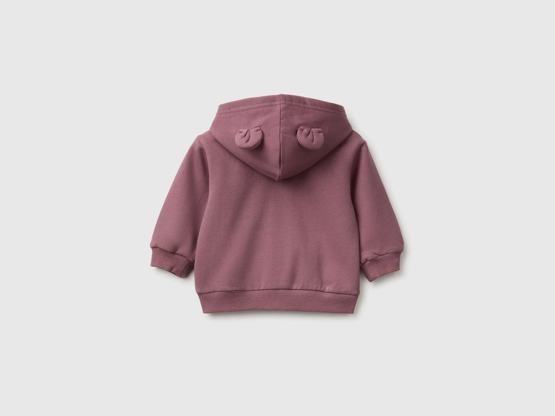 Benetton Mauve Girl Zip-Up Hoodie SKU: 3YWVA501Y_25N Image 02