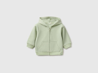 Benetton Light Green Unisex Zip-Up Hoodie SKU: 3YWVA501Y_2G8 Image 01