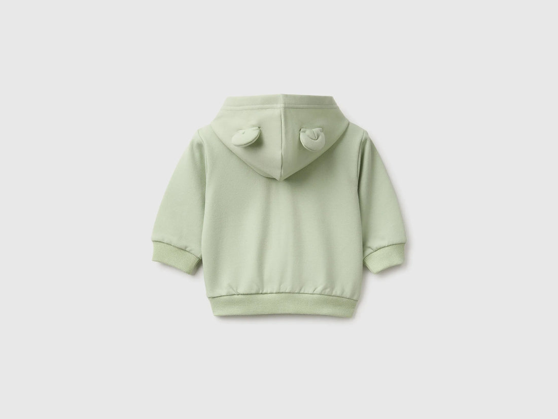 Benetton Light Green Unisex Zip-Up Hoodie SKU: 3YWVA501Y_2G8 Image 02