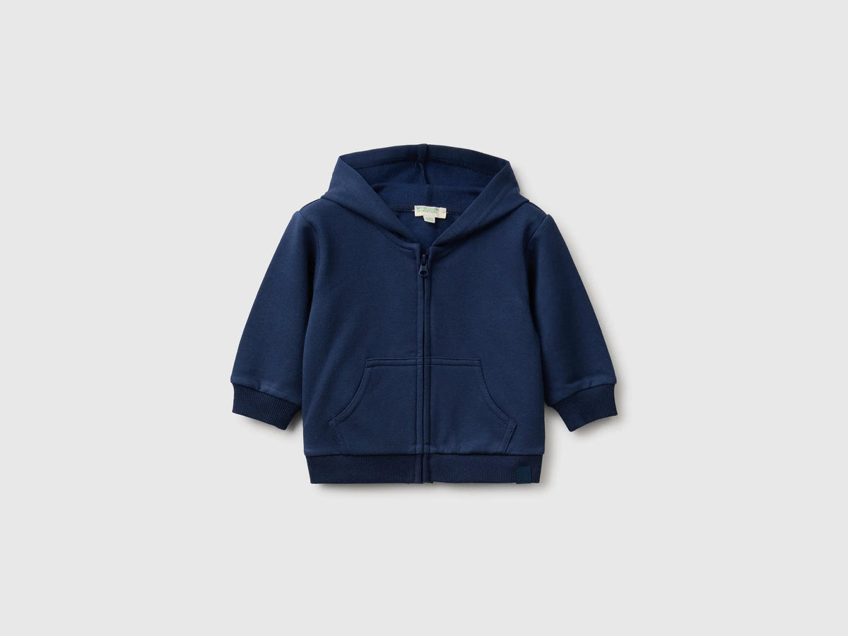 Benetton Blue Unisex Zip-Up Hoodie SKU: 3YWVA501Y_355 Image 01