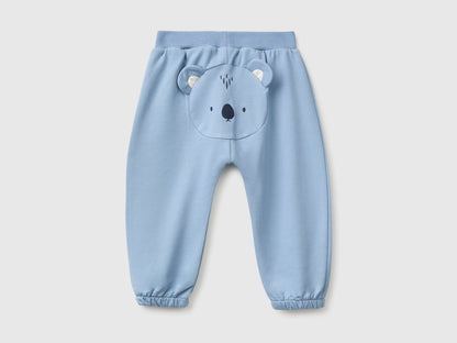 Benetton Light Blue Unisex Sweatpants with Animal on the Back SKU: 3YWVAF02P_09A Image 02