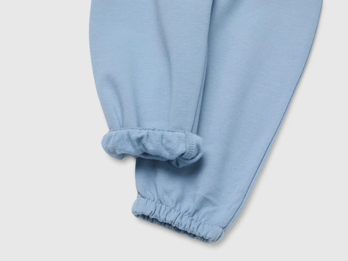 Benetton Light Blue Unisex Sweatpants with Animal on the Back SKU: 3YWVAF02P_09A Image 03