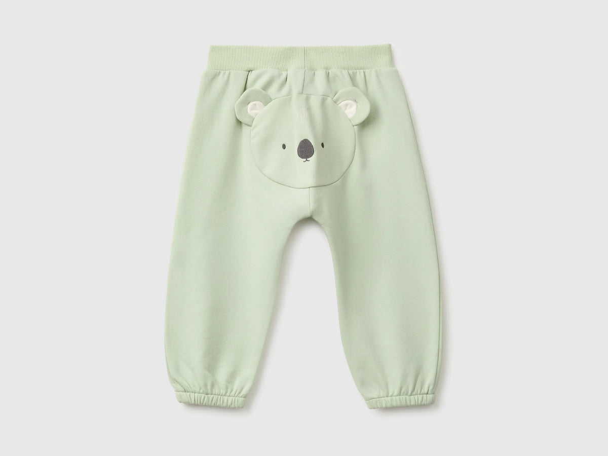 Benetton Light Green Unisex Sweatpants with Animal on the Back SKU: 3YWVAF02P_2G8 Image 02