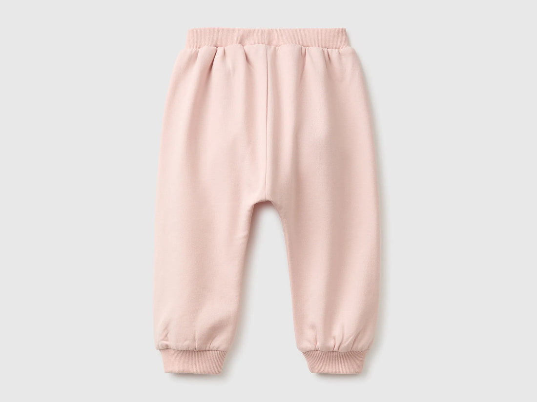 Benetton Soft Pink New Born Stretch Sweatpants SKU: 3YWVAF02Q_08Q Image 02