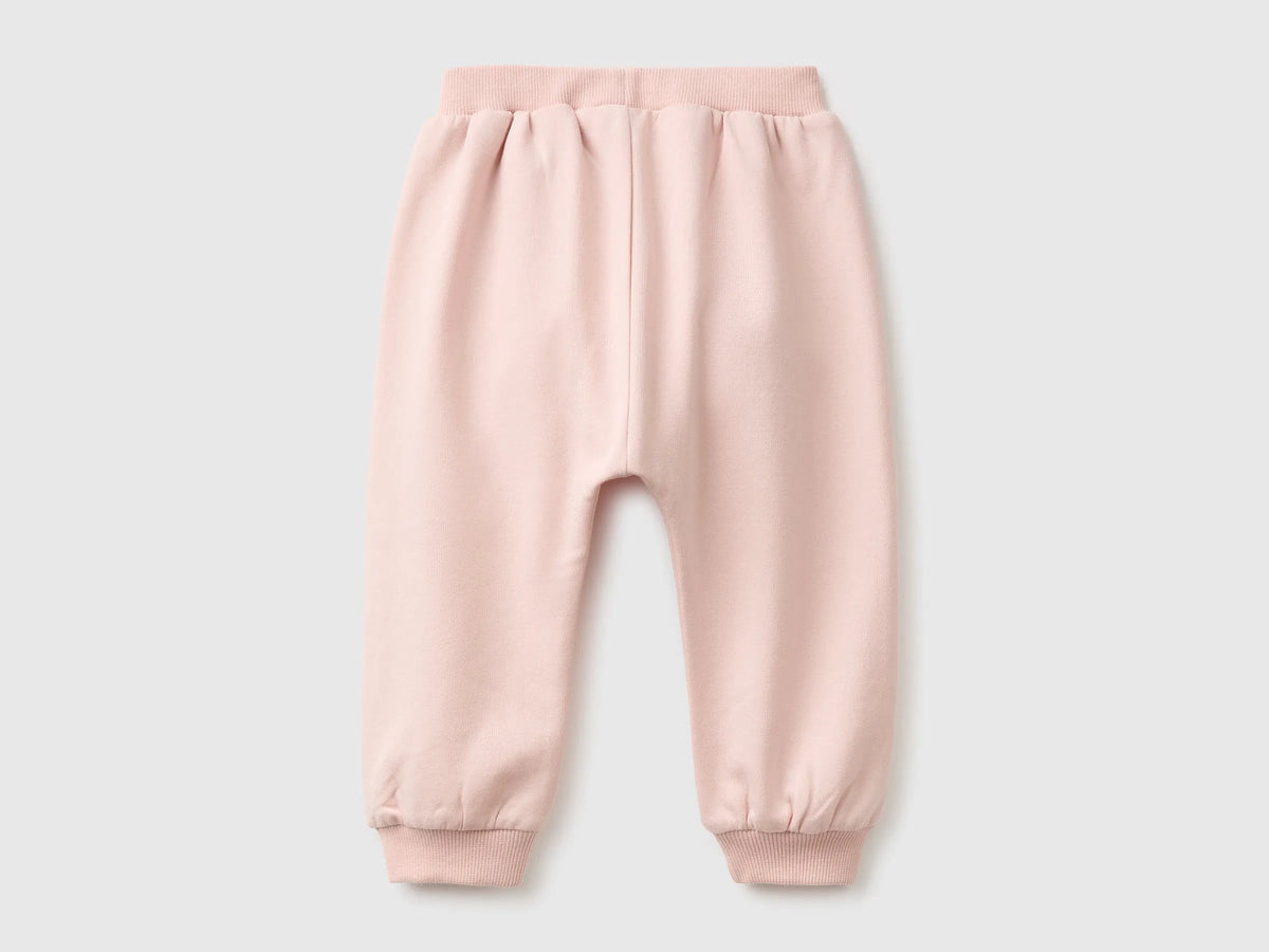 Benetton Soft Pink New Born Stretch Sweatpants SKU: 3YWVAF02Q_08Q Image 02