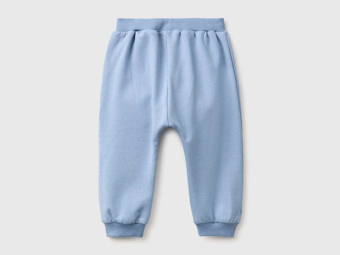 Benetton Light Blue New Born Stretch Sweatpants SKU: 3YWVAF02Q_09A Image 02