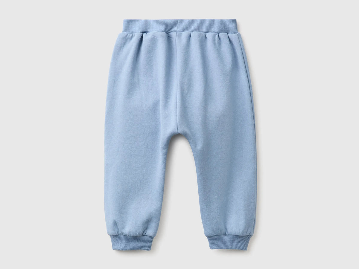Benetton Light Blue New Born Stretch Sweatpants SKU: 3YWVAF02Q_09A Image 02