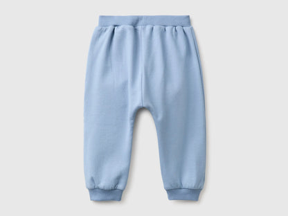 Benetton Light Blue New Born Stretch Sweatpants SKU: 3YWVAF02Q_09A Image 02