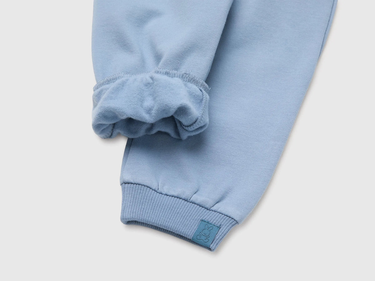 Benetton Light Blue New Born Stretch Sweatpants SKU: 3YWVAF02Q_09A Image 03