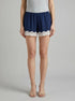 Benetton Dark Blue Women Flowy Shorts with Lace SKU: 3Z1239170_13C Image 00