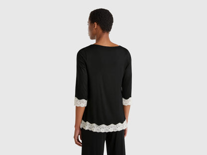 Benetton_T-Shirt with Lace Detail_3Z123M07E_100_02
