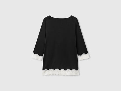 Benetton_T-Shirt with Lace Detail_3Z123M07E_100_05