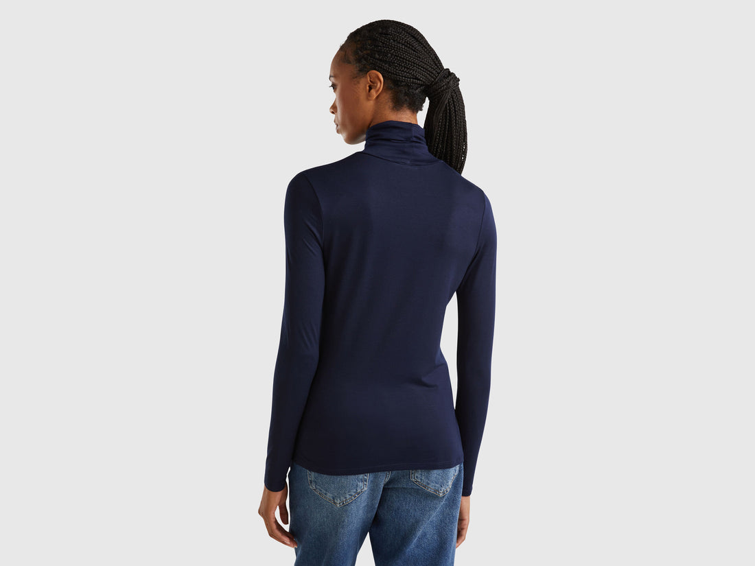 Turtleneck T-Shirt in Stretch Viscose_3Z12D2010_016_02