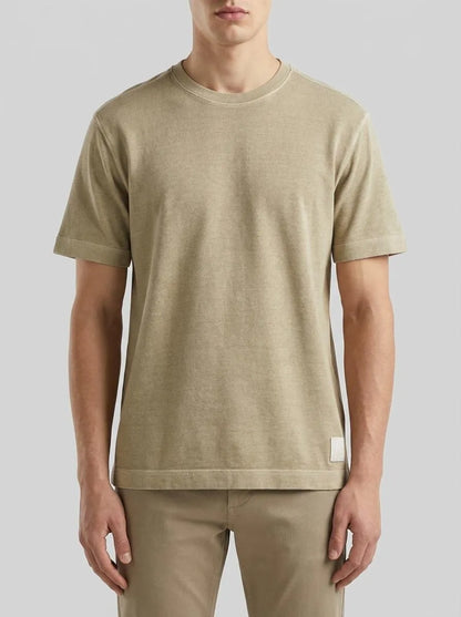 Benetton Creamy White Men Pigment Dyed T-Shirt SKU: 3ZITU1098_6R2 Image 00