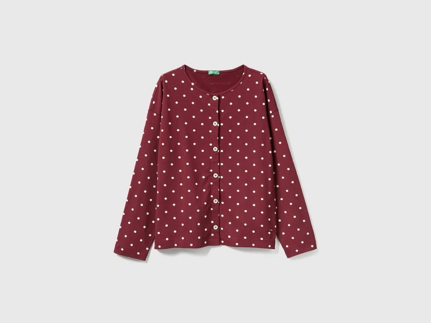 Benetton_Burgundy_Polka Dot Top in Warm Cotton_3ZMB3M07R_62Q_01