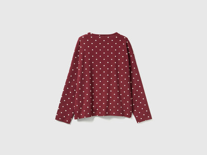 Benetton_Burgundy_Polka Dot Top in Warm Cotton_3ZMB3M07R_62Q_02