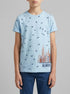 Benetton Light Blue Boys Oversized T-Shirt with Print SKU: 3ZRXC10SL_901 Image 00