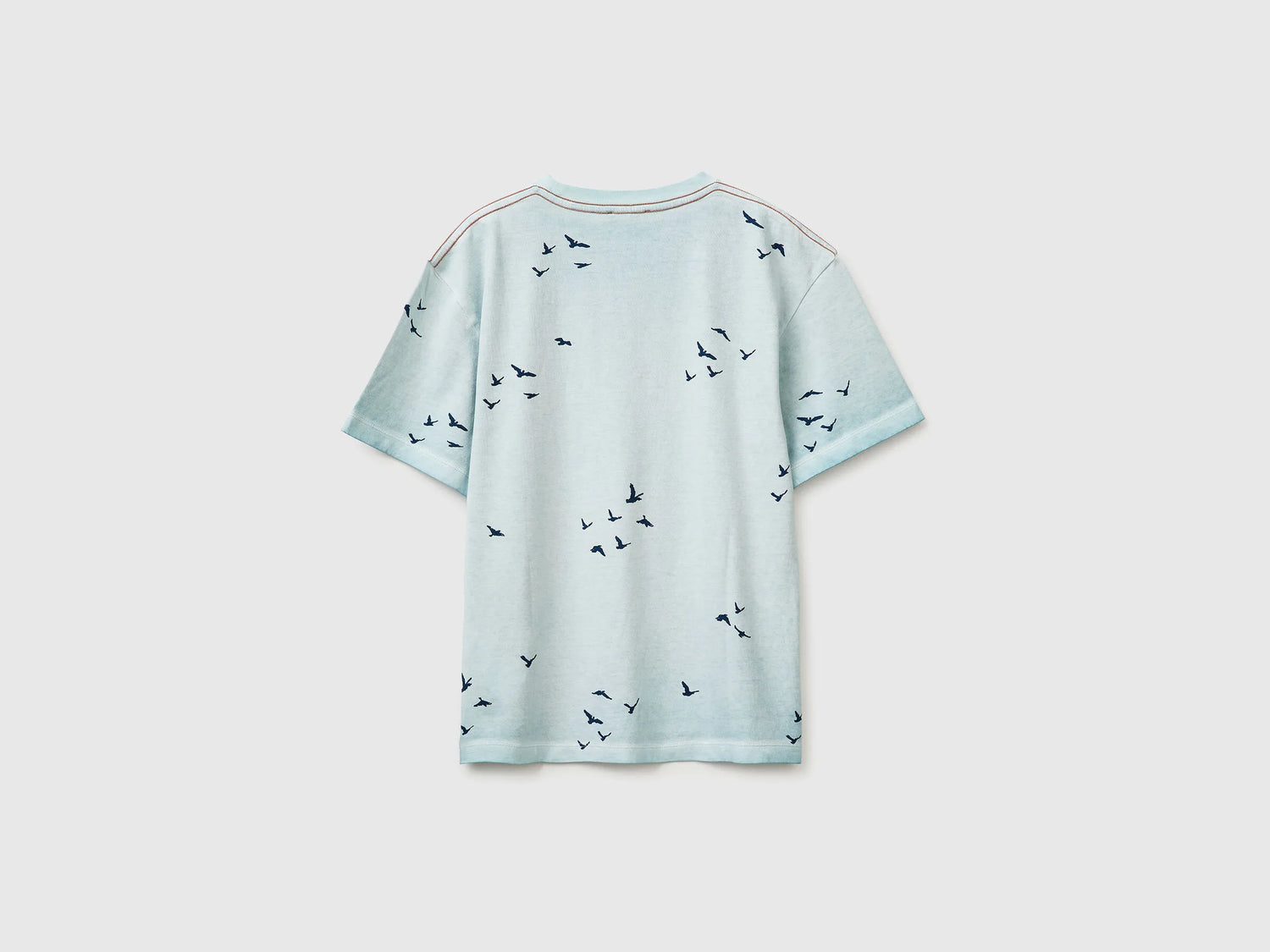 Benetton Light Blue Boys Oversized T-Shirt with Print SKU: 3ZRXC10SL_901 Image 02