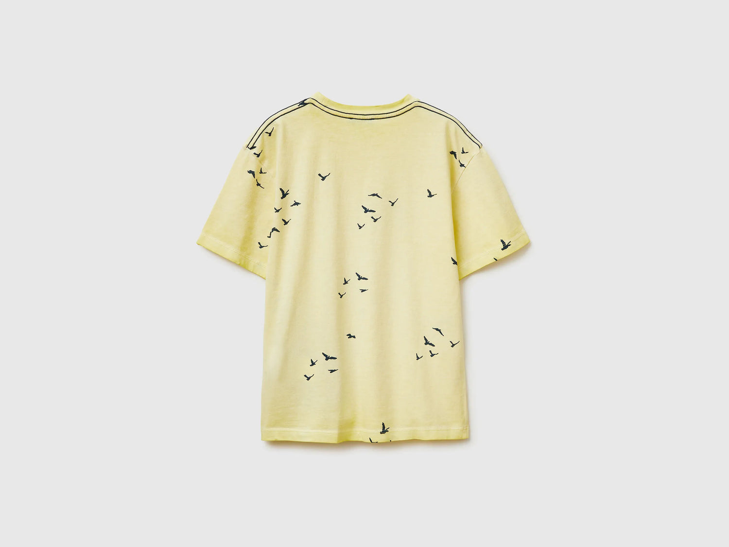 Benetton Yellow Boys Oversized T-Shirt with Print SKU: 3ZRXC10SL_902 Image 02