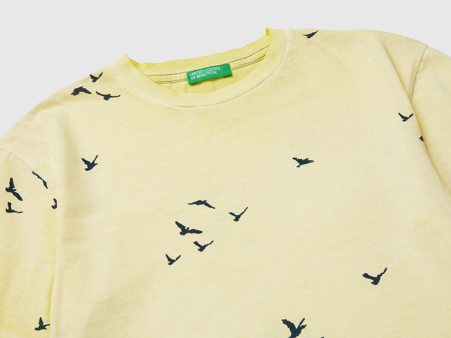 Benetton Yellow Boys Oversized T-Shirt with Print SKU: 3ZRXC10SL_902 Image 03