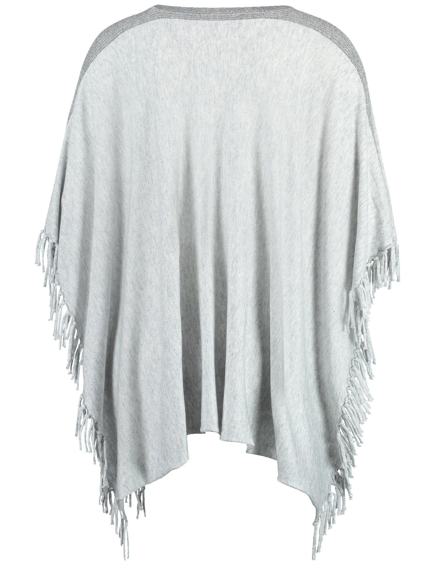 Knit Cape / Poncho With Fringe Trim_401005-72010_204720_02