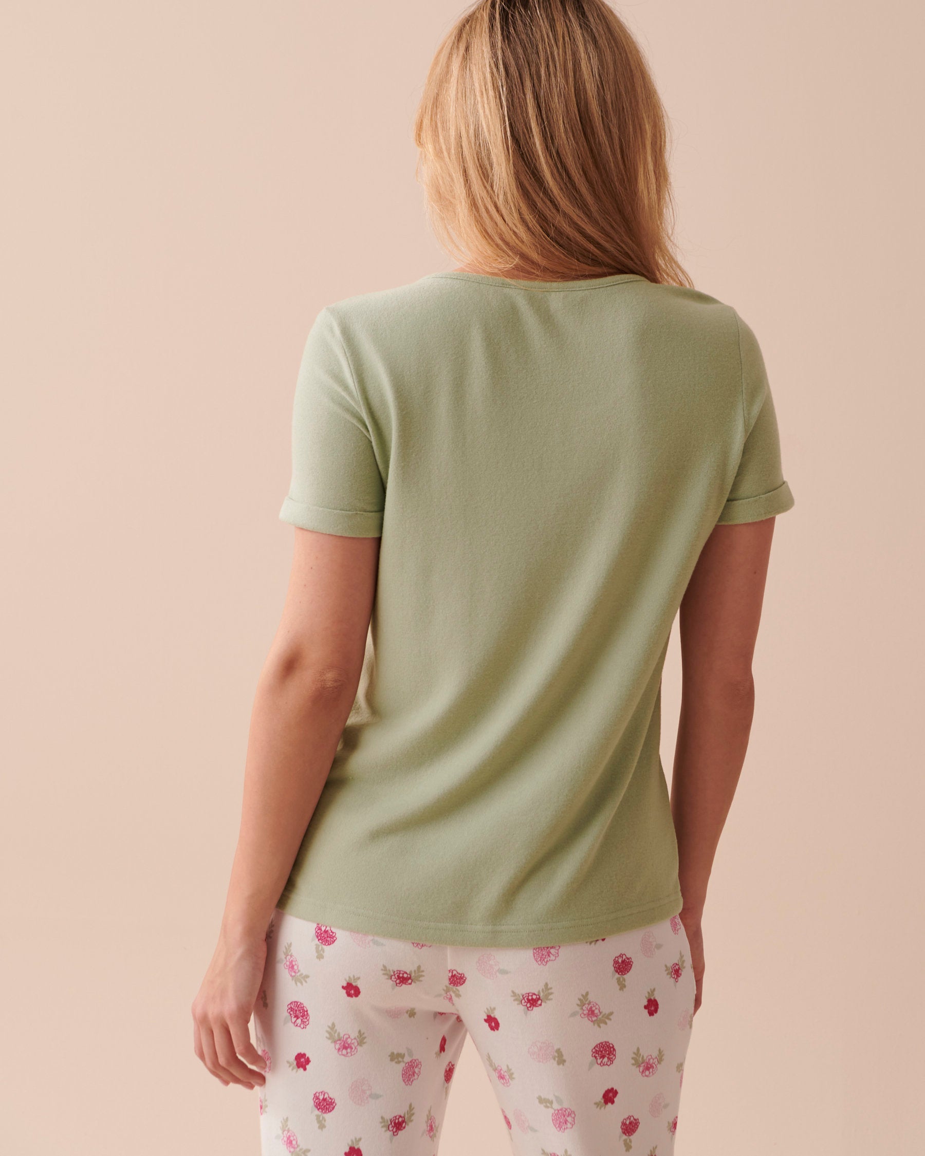 Knitted Short Sleeve Pyjama Shirt_40100529_30035_05