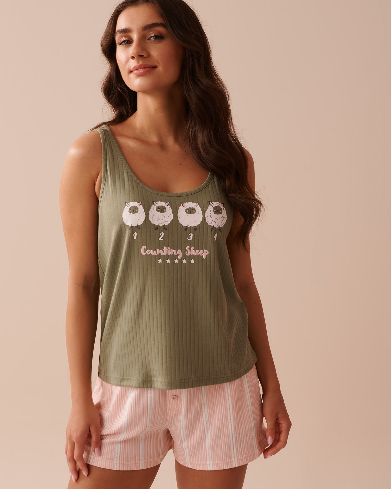 Sheep Print Ribbed Jersey Cami_40100592_30014_04