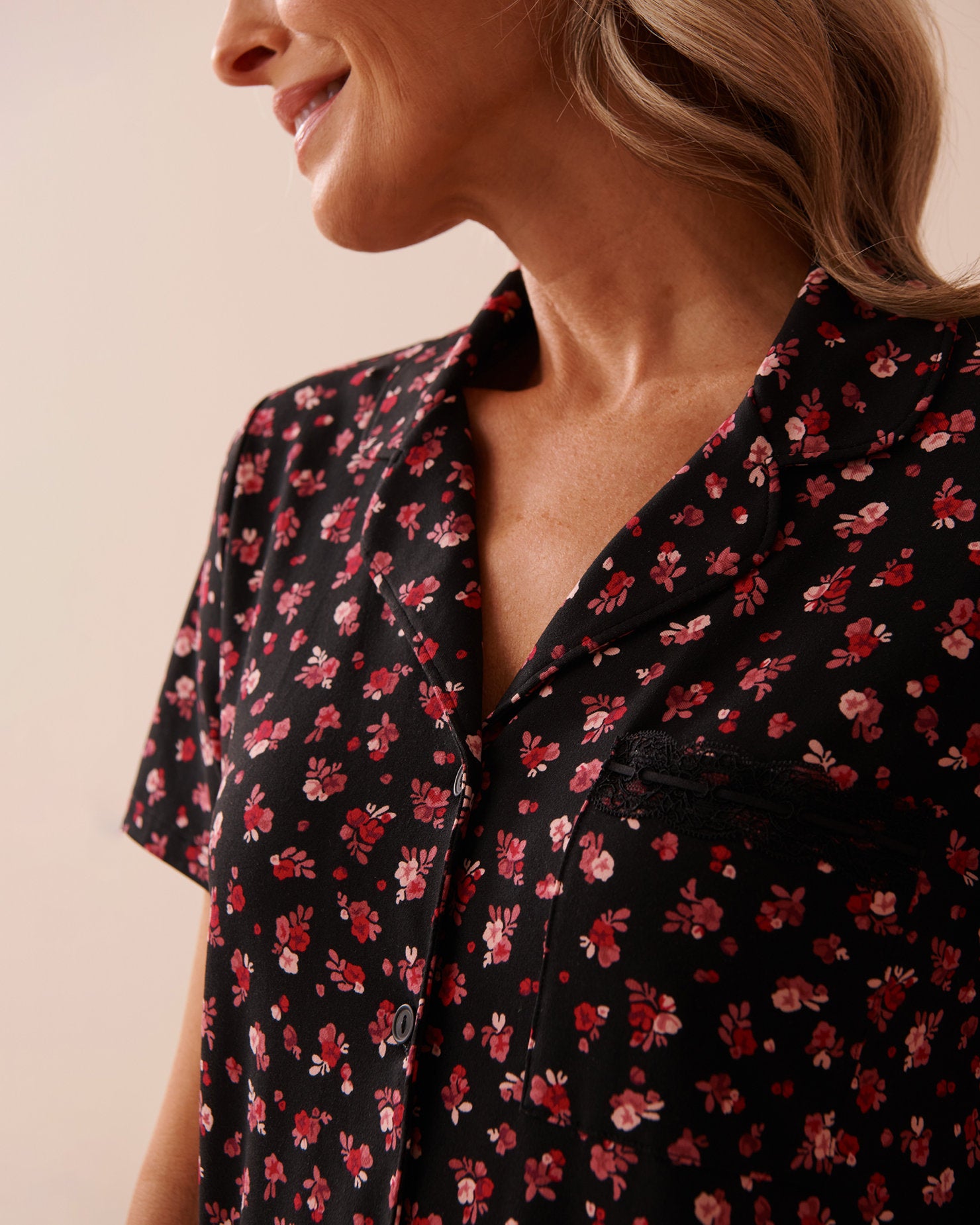 Ditsy Rose Super Soft Button-Down Shirt_40100595_P00354_03