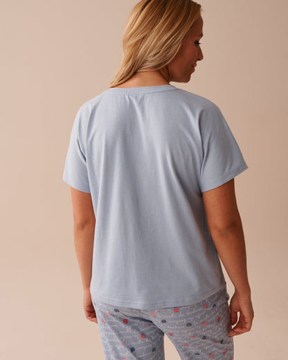 Cotton Sort Sleeve V-Neck T-Shirt_40100609_40175_02