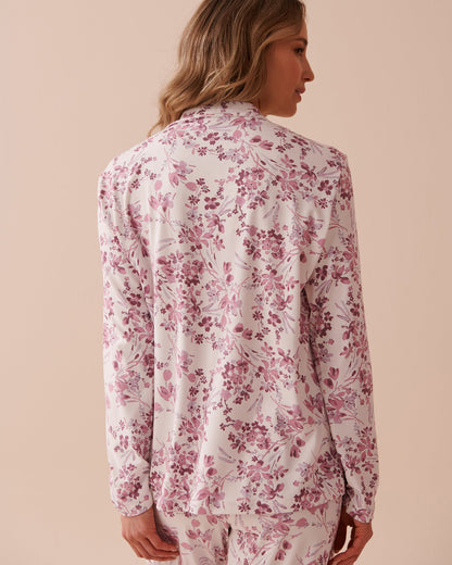 Purple Flowers Super Soft Button-Down Shirt_40100611_P10424_02