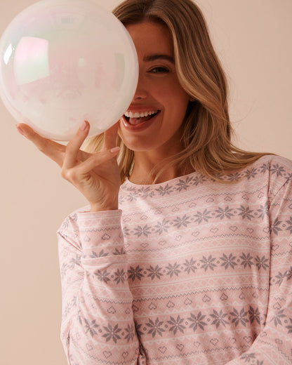 Fair Isle Print Super Soft Long Sleeve Shirt_40100643_P60296_03