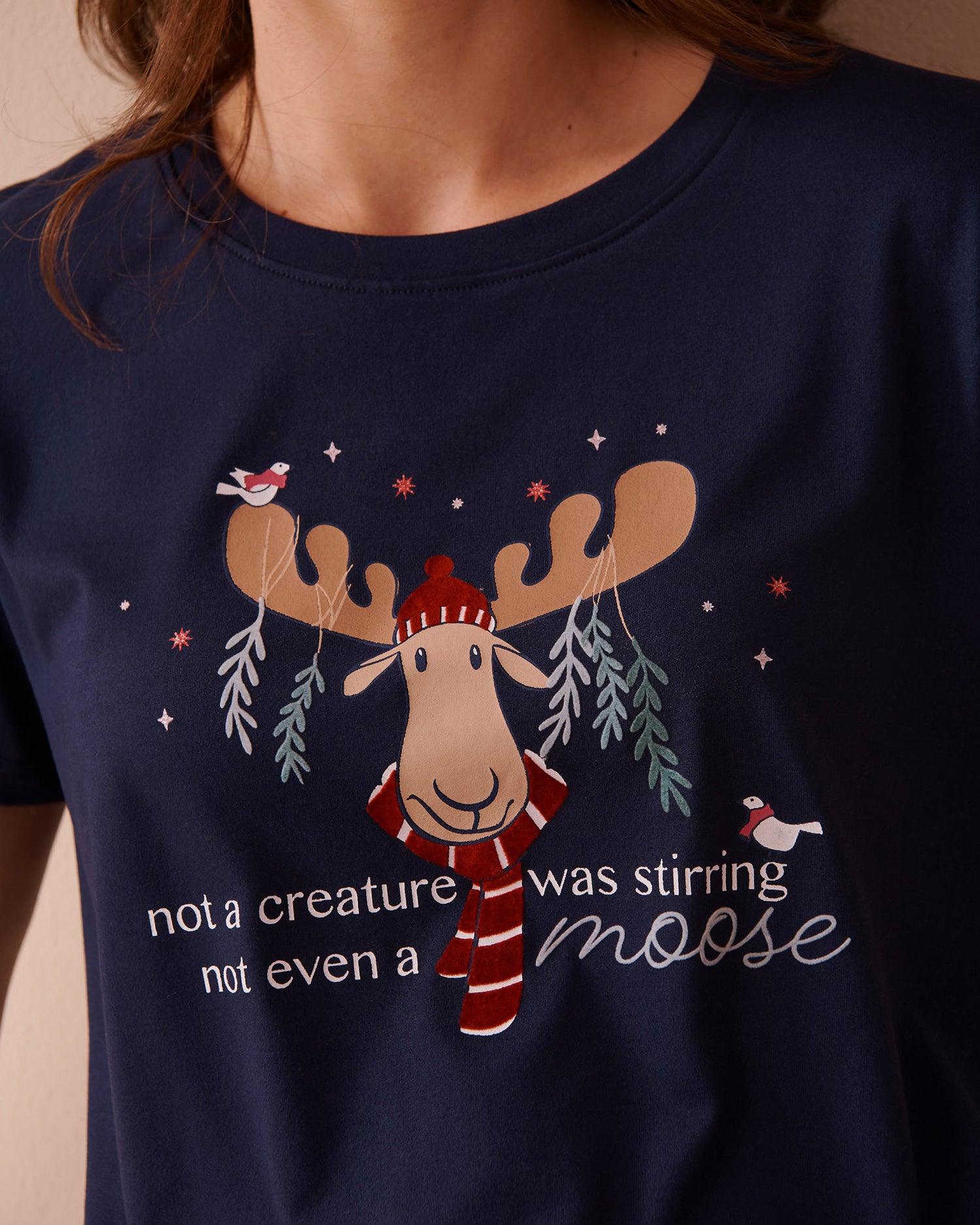 Moose Print Super Soft Crew Neck T-shirt_40100654_40009_03