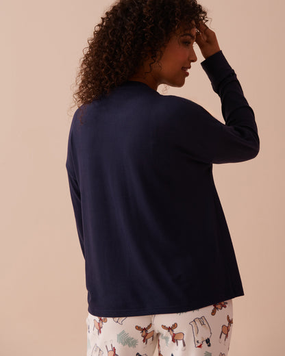 Animal Print Recycled Fibers Long Sleeve Shirt_40100665_40009_02