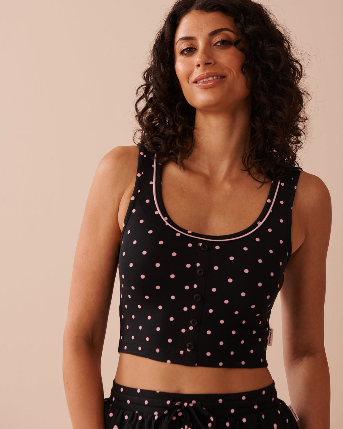 La Vie en Rose_Button Detail Cotton Crop Cami_40100675_P00403_01