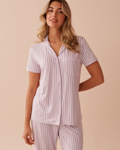 La Vie en Rose_Lavender Stripe Super Soft Button-Down Shirt_40100678_P50085_01
