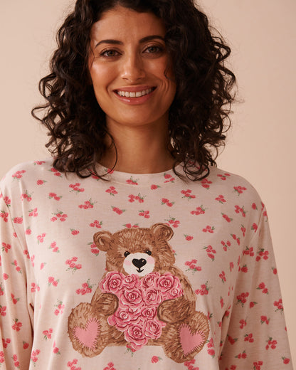 La Vie en Rose_Teddy Bear and Rose Print Super Soft Long Sleeve S_40100686_P20065_03