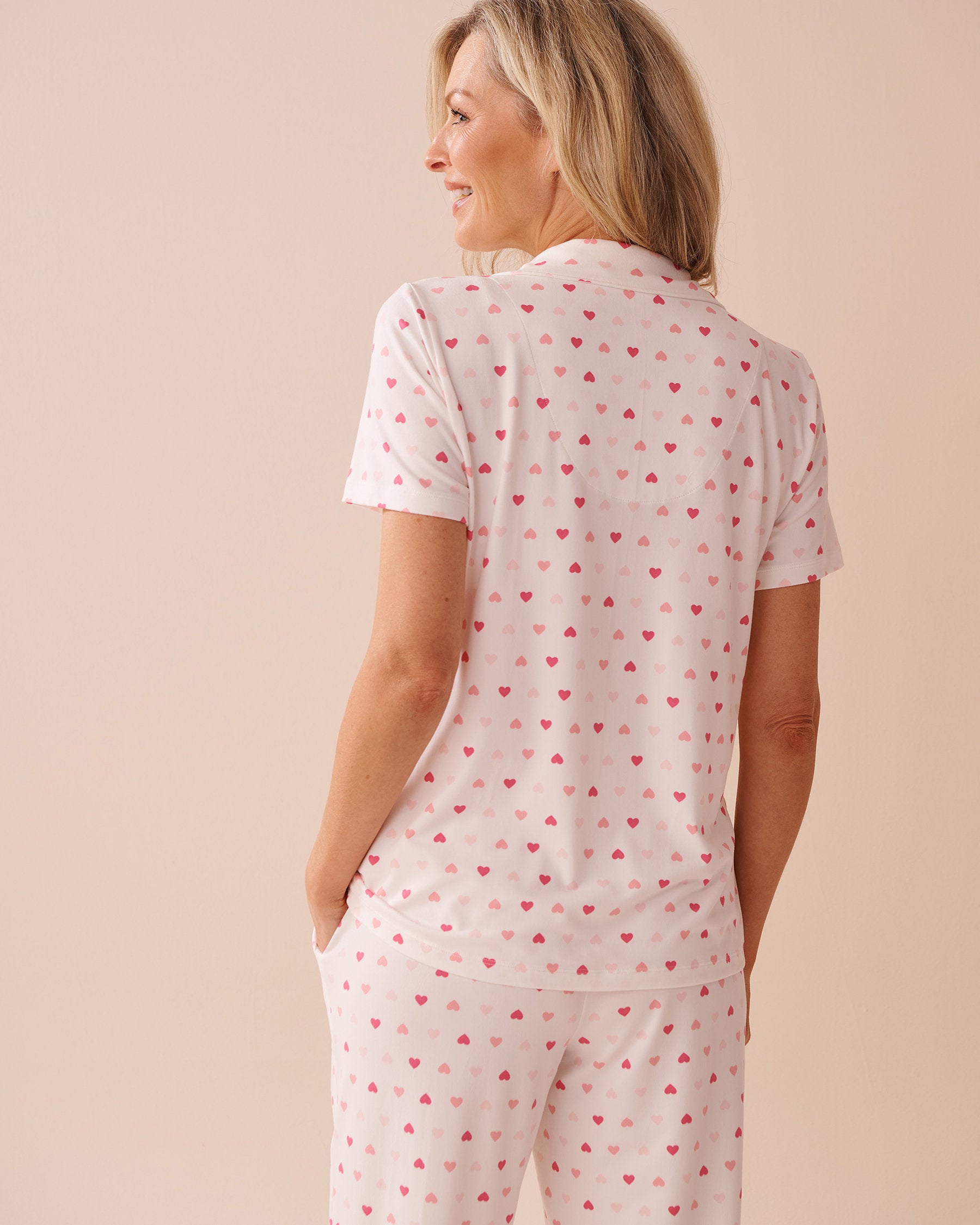 La Vie en Rose_Teddy Bear Print Super Soft Button-Down Shirt_40100689_P10464_02