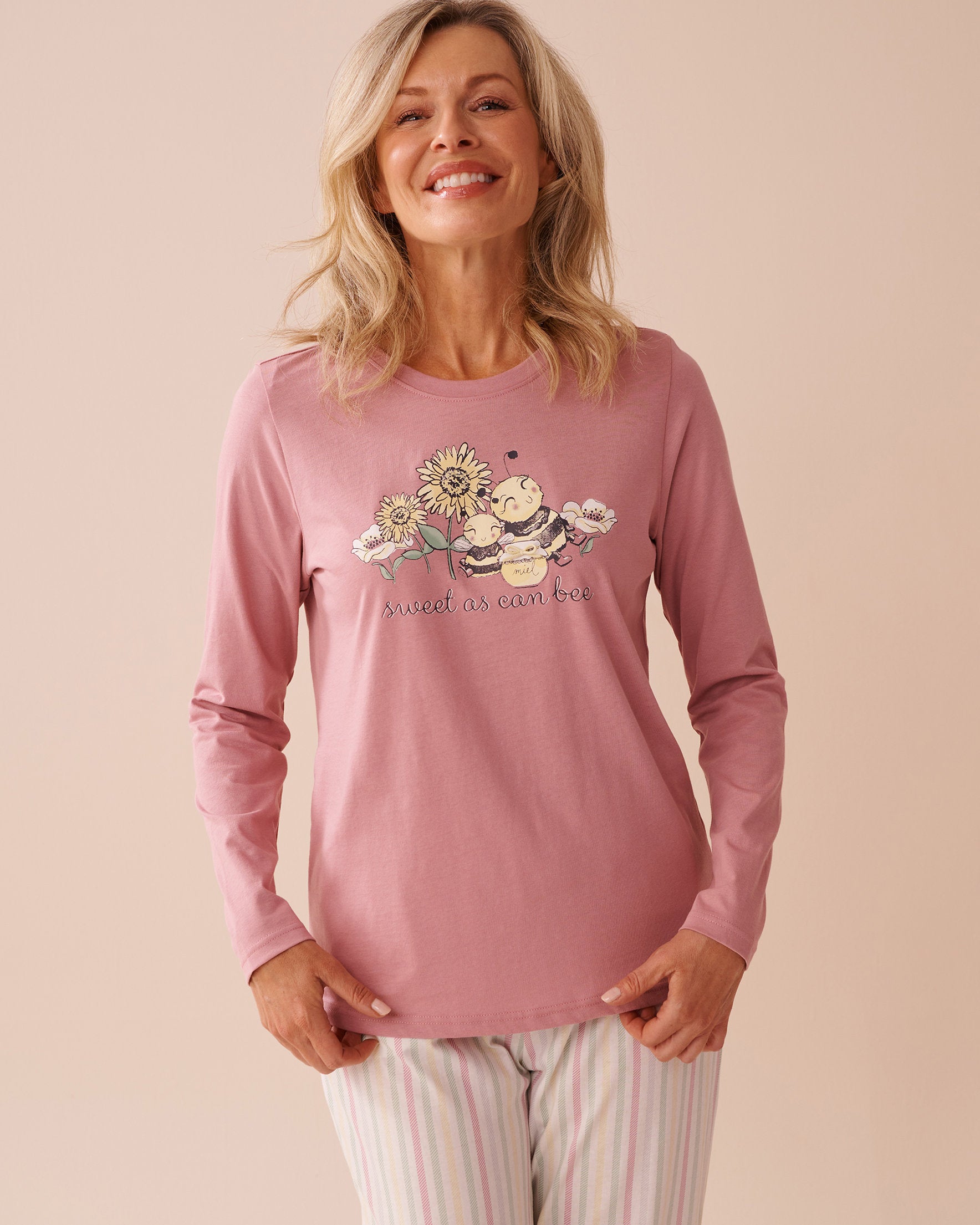 La Vie en Rose_Bee Print Cotton Long Sleeve Shirt_40100692_60077_01