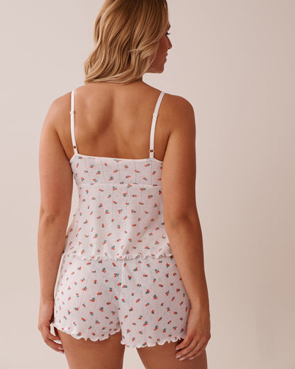 La Vie en Rose_Strawberry Print Lettuce Edge Pointelle Cami_40100696_P10482_02