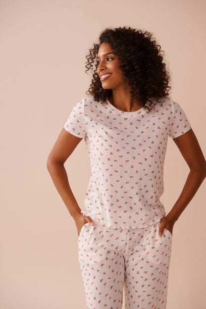 La Vie en Rose_Strawberry Print Lettuce Edge Pointelle T-Shirt_40100697_P10482_01