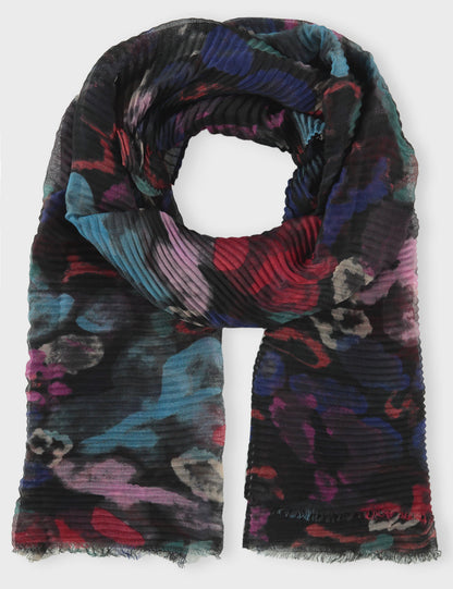 Pleated Scarf With Floral Design_02