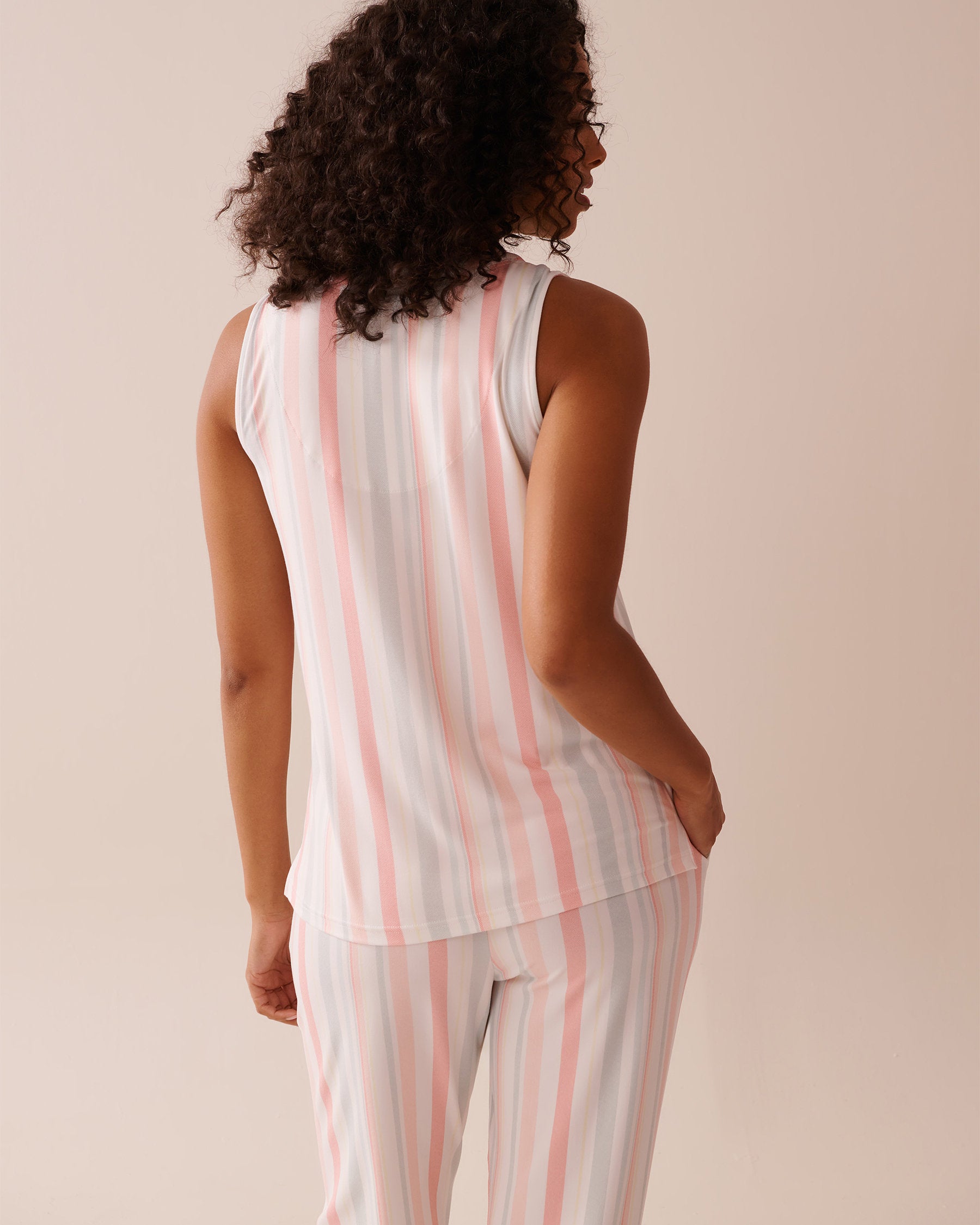 La Vie en Rose_Multistripe Super Soft Button-Down Cami_40100700_P70062_03