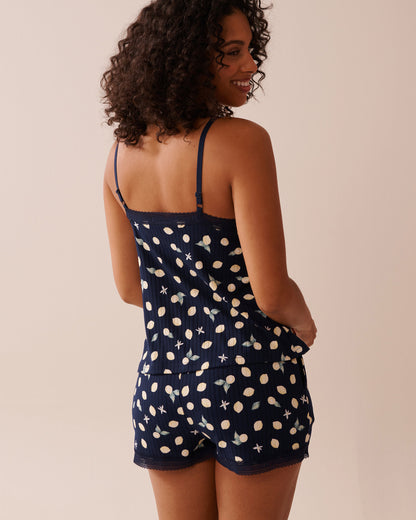 La Vie en Rose_Lemon Print Lace Trim Ribbed Jersey Cami_40100705_P40422_02