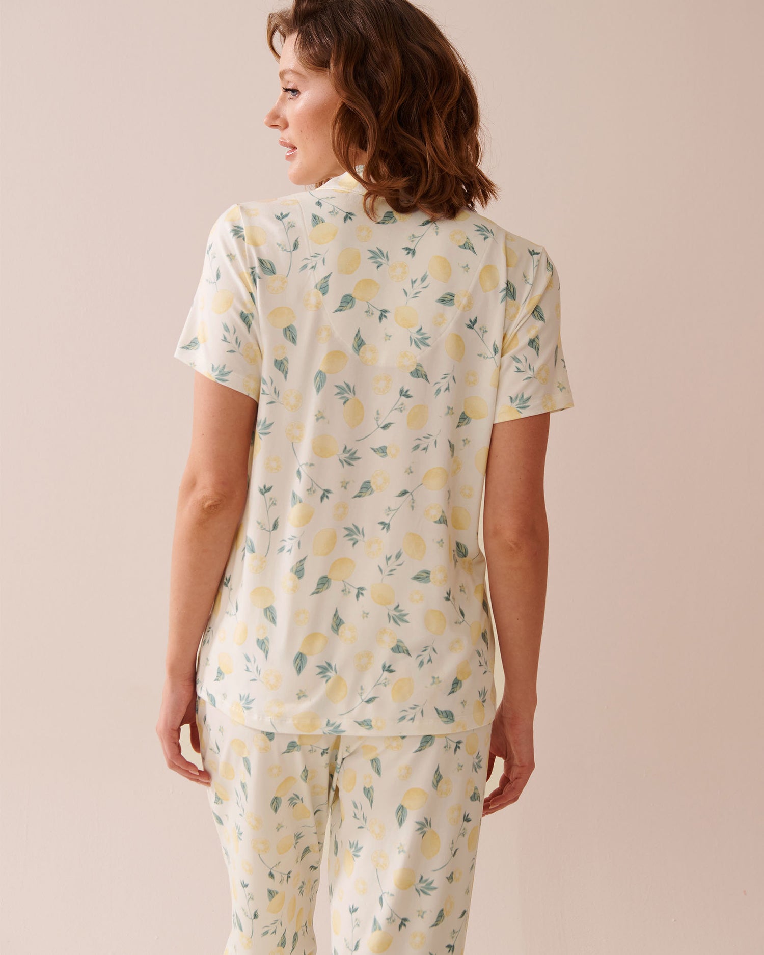 La Vie en Rose_Lemon Print Super Soft Button-Down Shirt_40100717_P10480_04