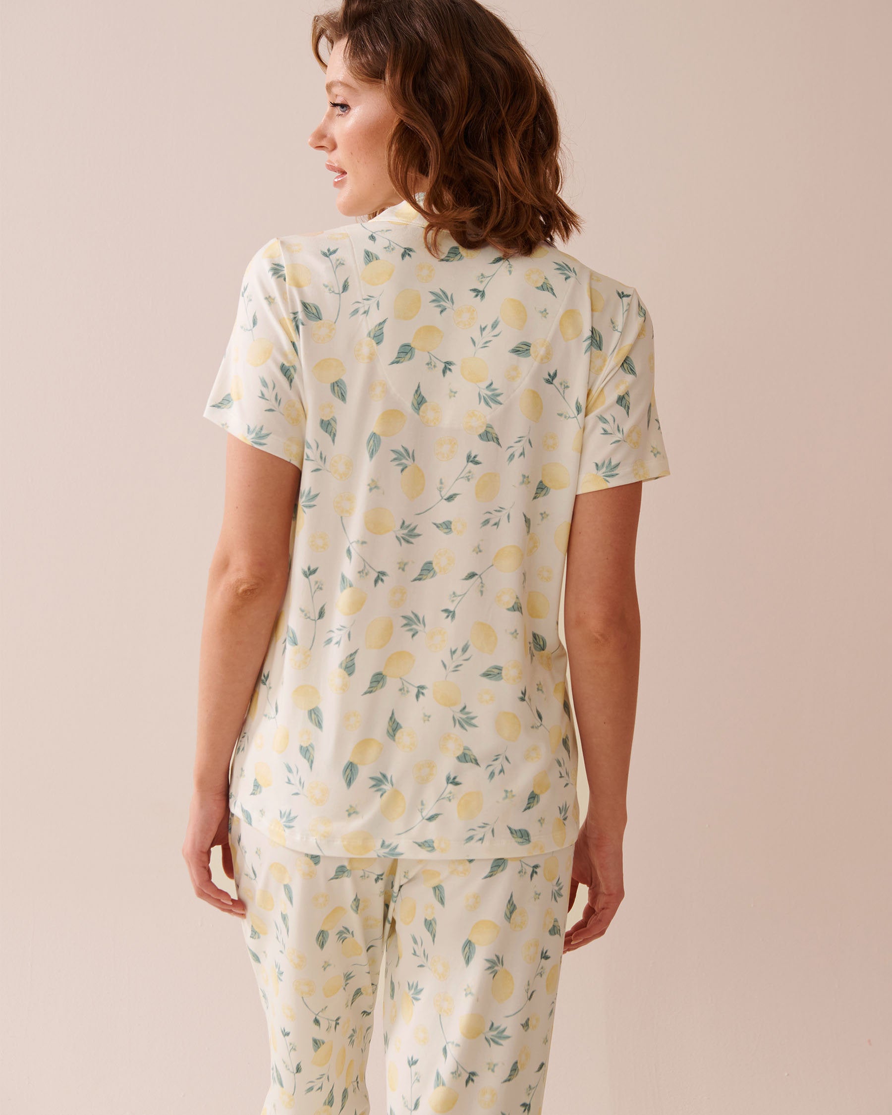 La Vie en Rose_Lemon Print Super Soft Button-Down Shirt_40100717_P10480_04