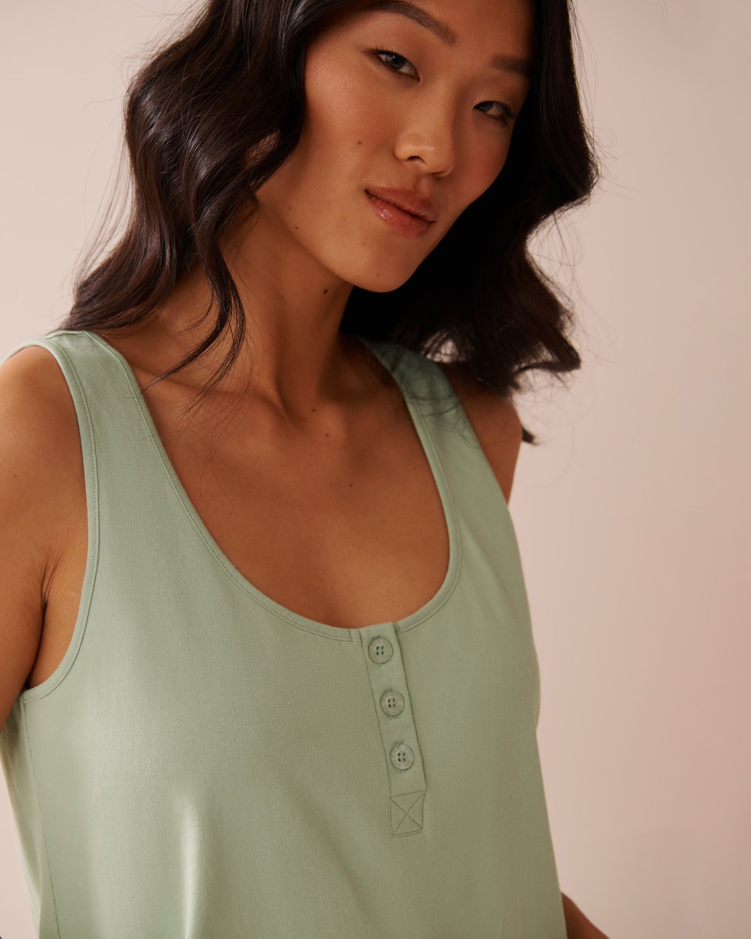 La Vie en Rose_Cotton Henley Cami_40100722_30055_03