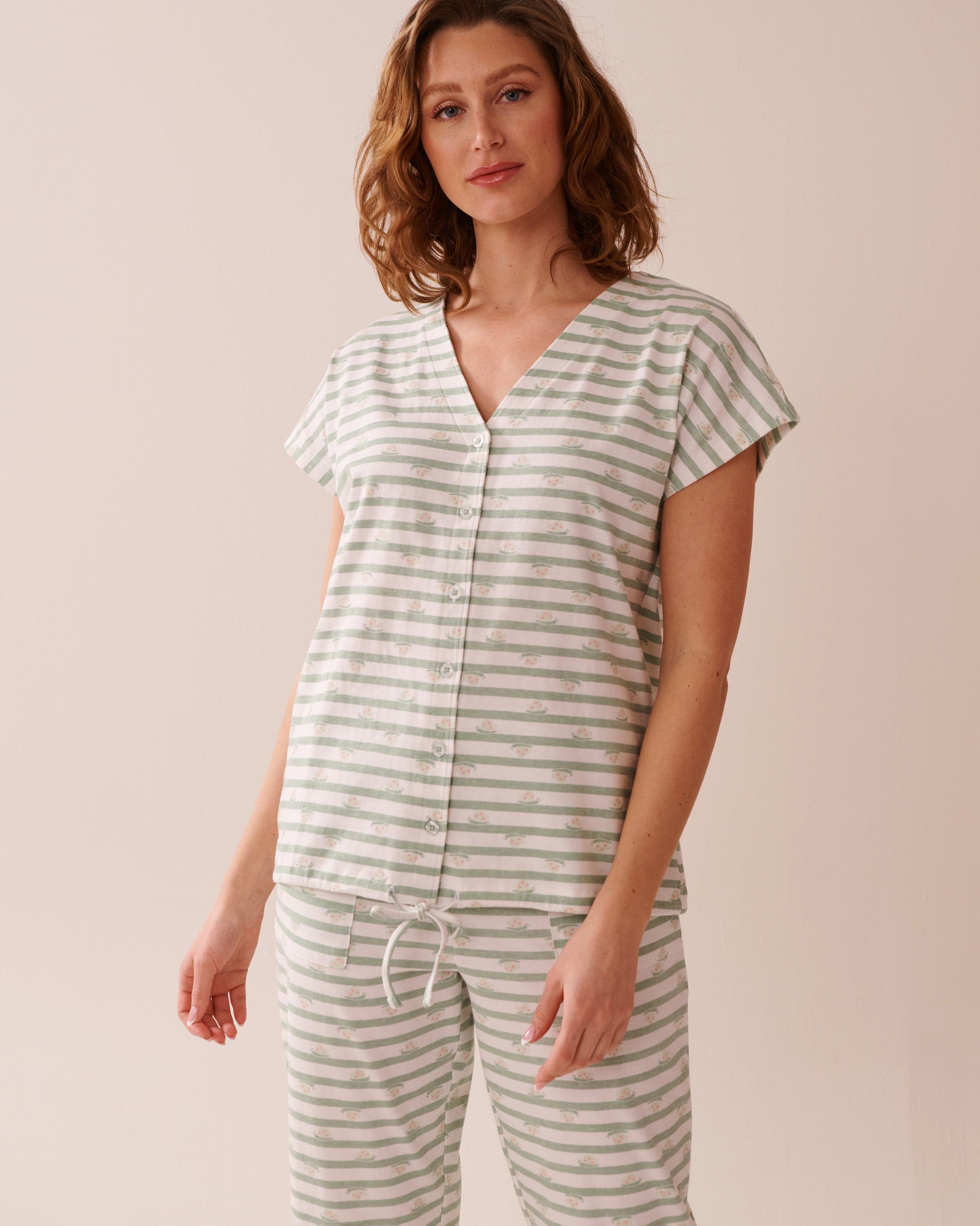 La Vie en Rose_Snail Print Cotton T-Shirt_40100724_P30116_01